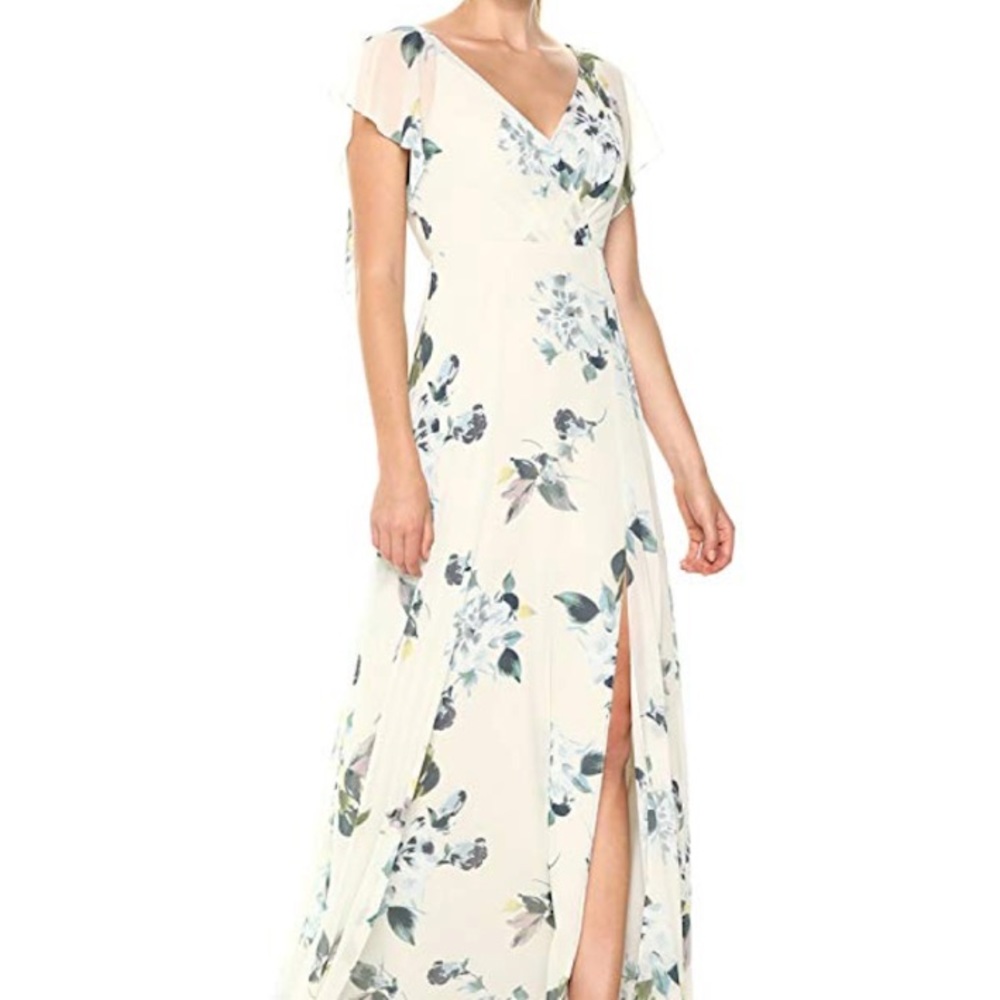 Jenny Yoo Alanna flutter sleeve open back dress